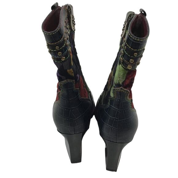 L'Artiste 'Happytime' Zip Leather Boots Black Multi Women's Size 37 (6.5/7) - Picture 3 of 6